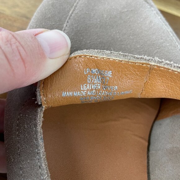 Lucky Brand Morissie Suede Loafer Almond Toe Slip On Leather Tan Women's 6.5 - Picture 7 of 7